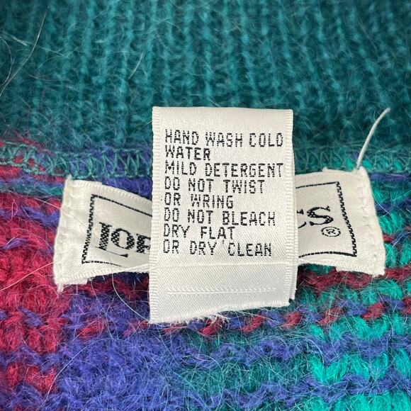 Vintage Lord Isaacs Plaid Button Front Long Sleeve Fuzzy Wool Blend Cardigan Med - Picture 4 of 9